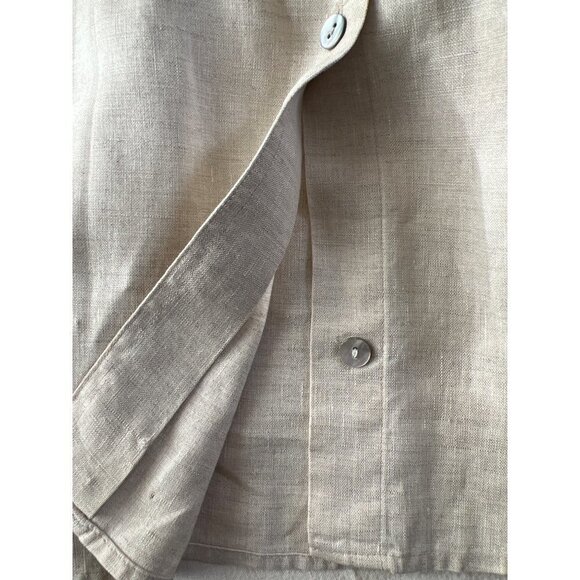 Vintage Hunt Club Womens Size 8 100% Natural Linen Classic Shirt MOP Buttons L/S - Picture 11 of 12